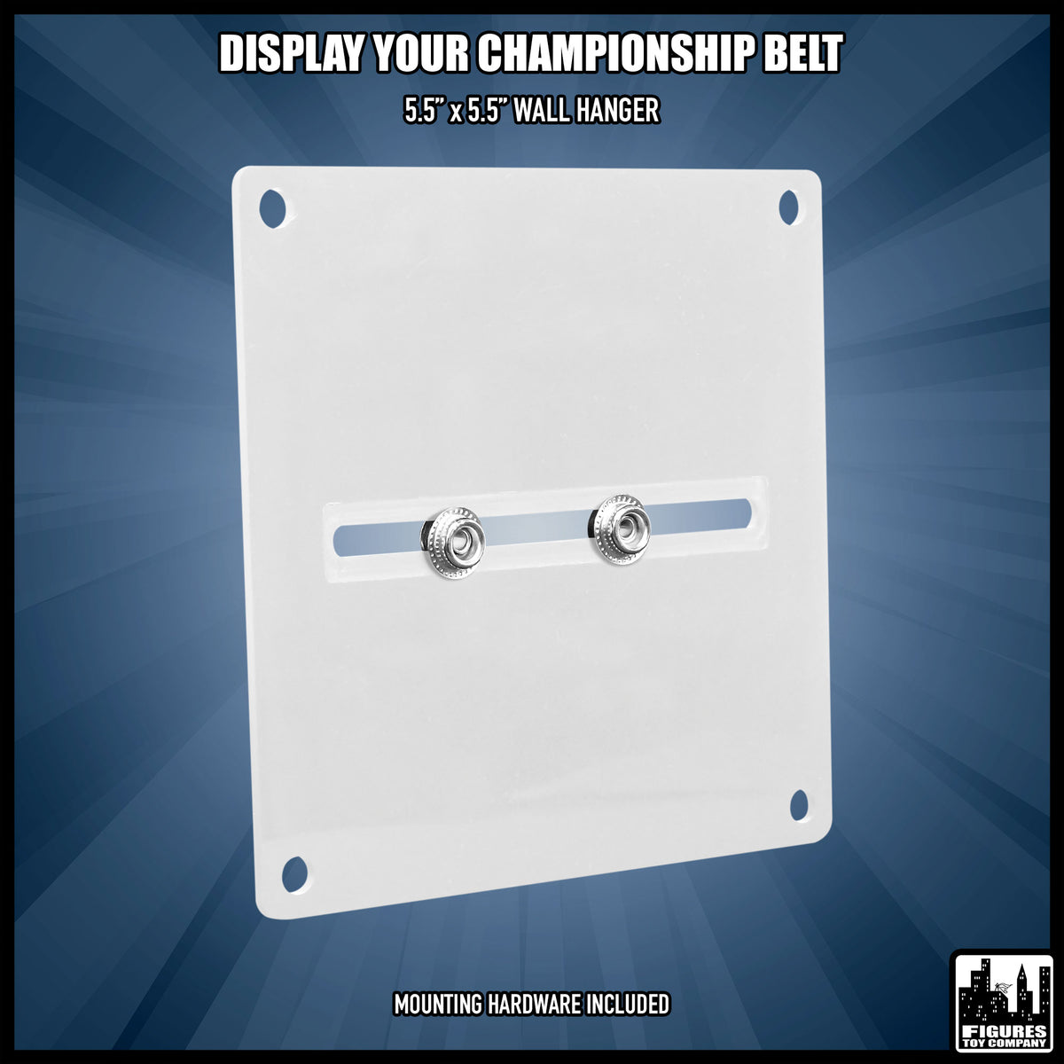 White Universal Replica Belt Wall Hanger — hanger dimensions.