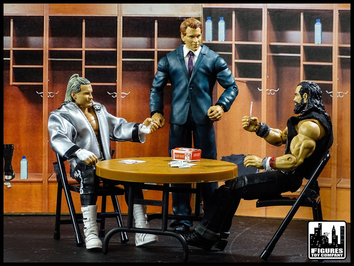 Wood Color Break Away Round Table for WWE Wrestling Action Figures
