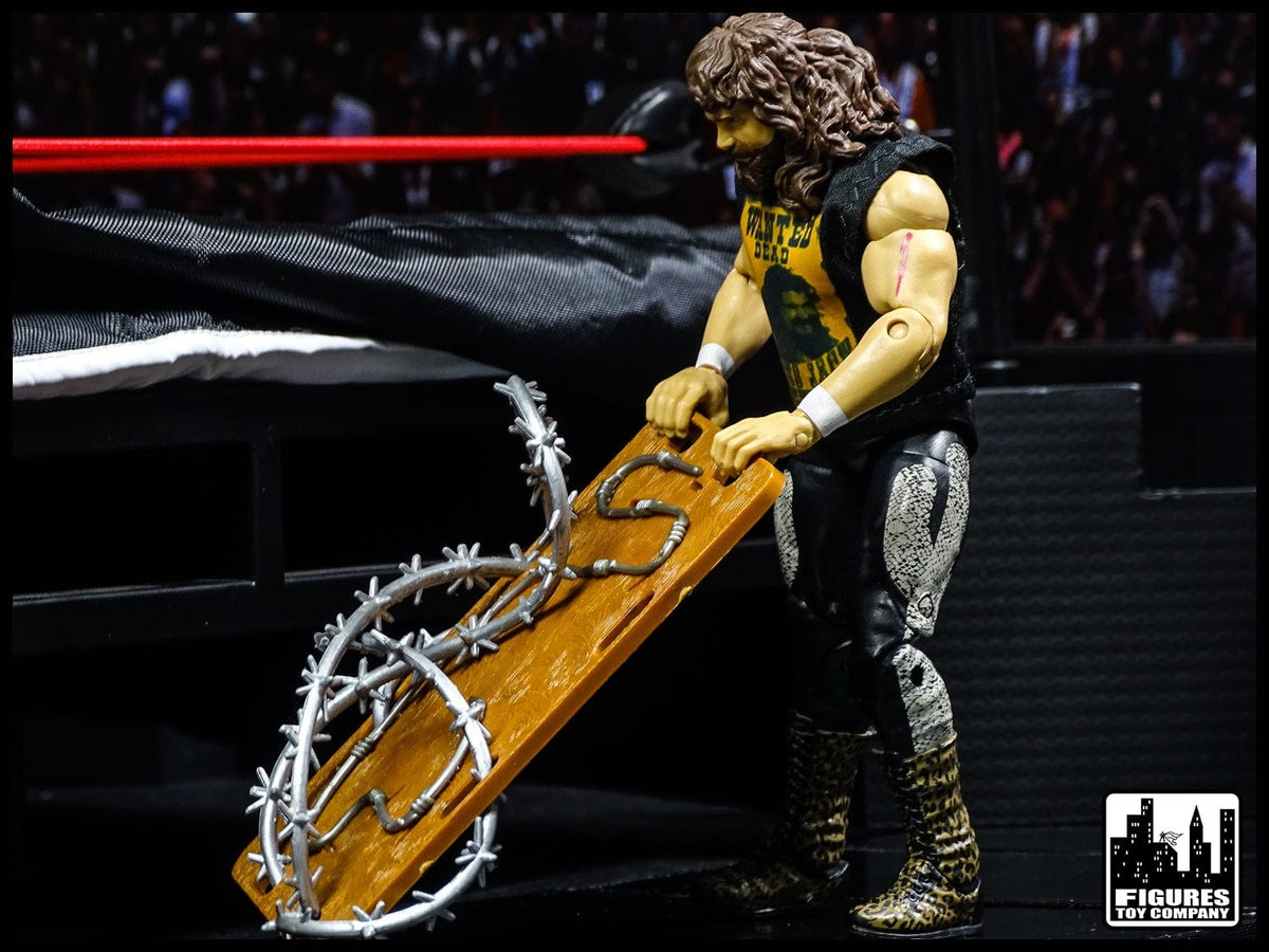 Wooden Board with Barbed Wire for WWE Wrestling Action Figures