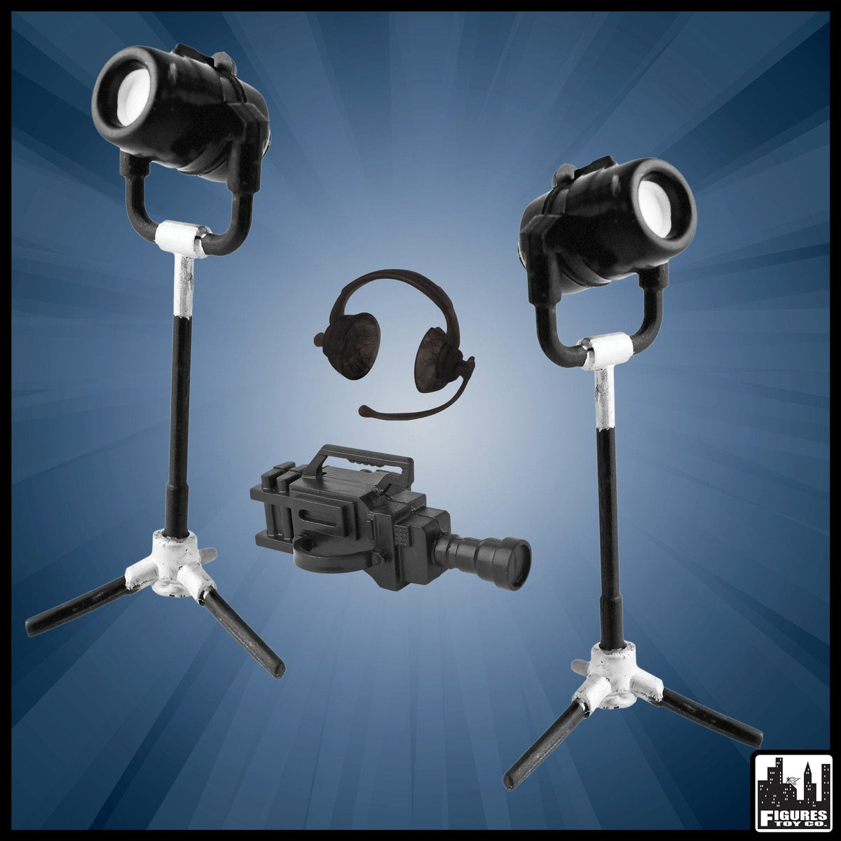 Wrestling Figure Gear Deal 12: Headphone, Camera, TV Lights For WWE Wrestling Action Figures