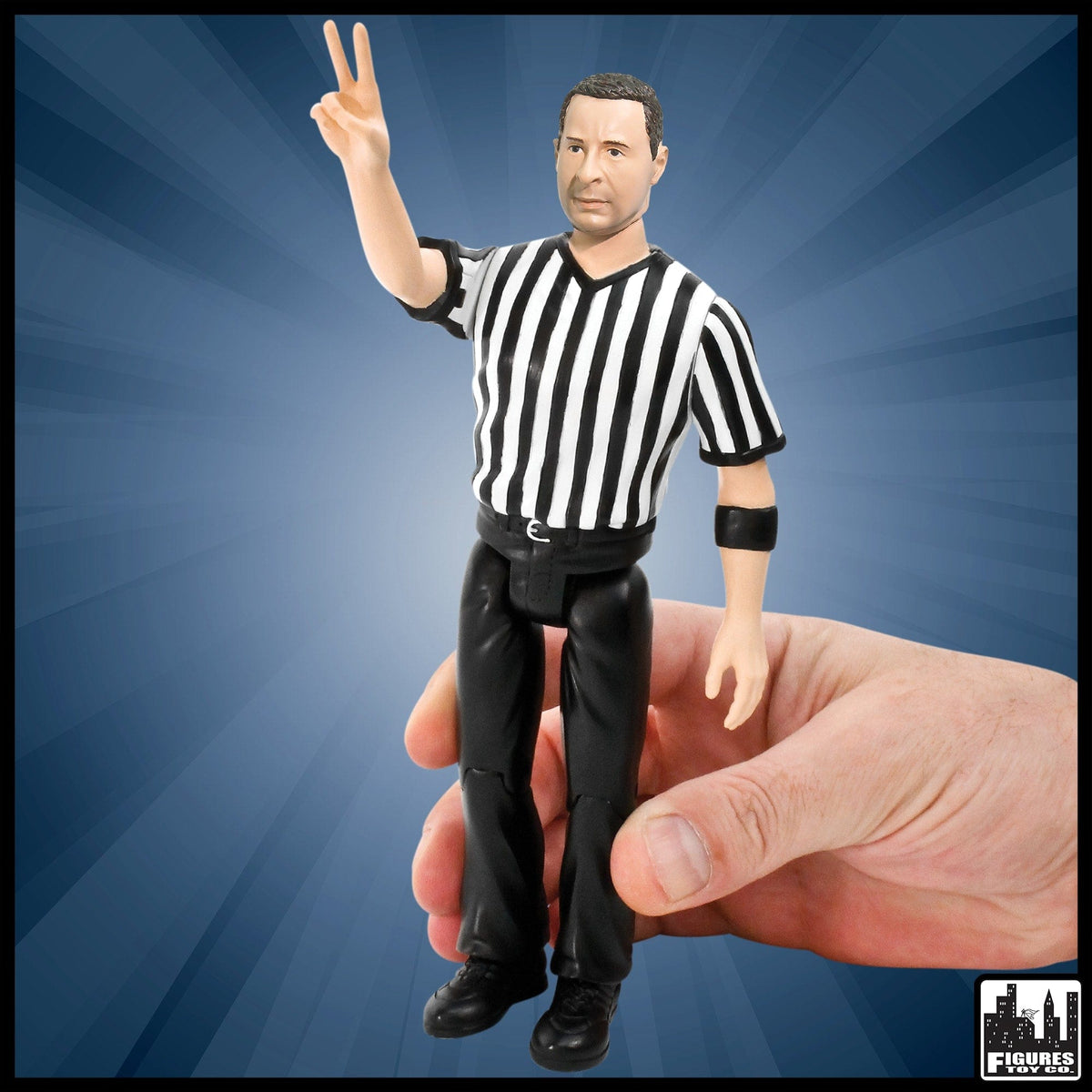 Wrestling Ring for Action Figures &amp; Talking Referee Figure for WWE Figures