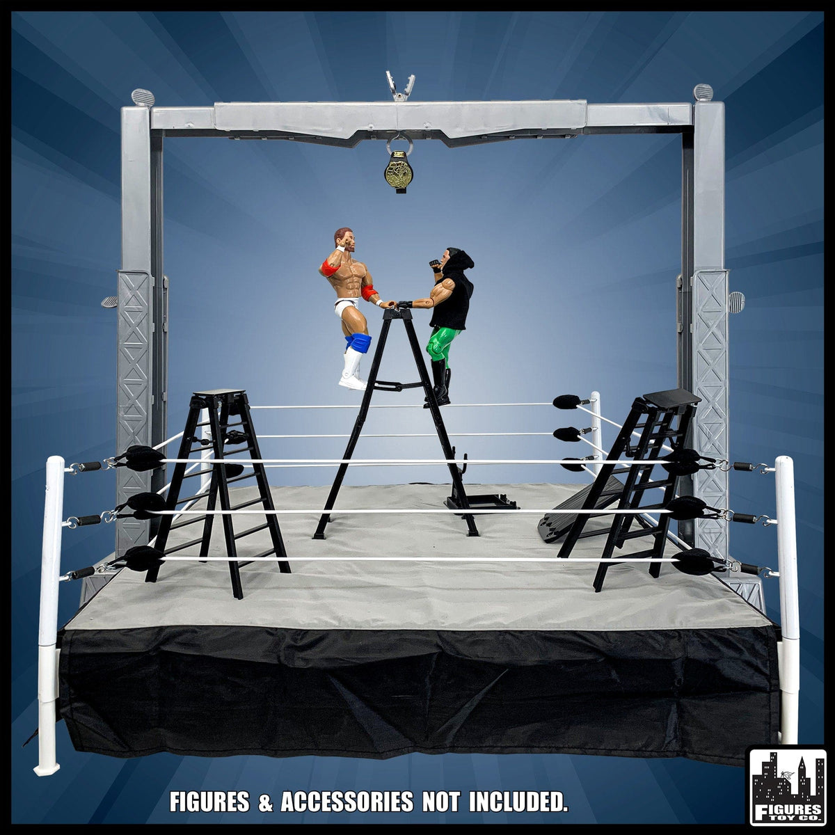 Wrestling Ring &amp; Grab The Gear Adjustable Playset for WWE Wrestling Action Figures