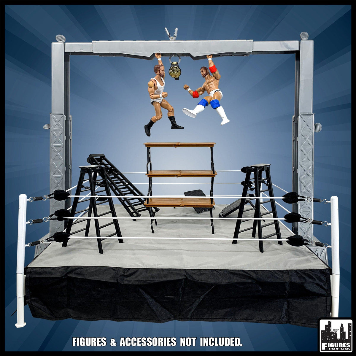 Wrestling Ring &amp; Grab The Gear Adjustable Playset for WWE Wrestling Action Figures