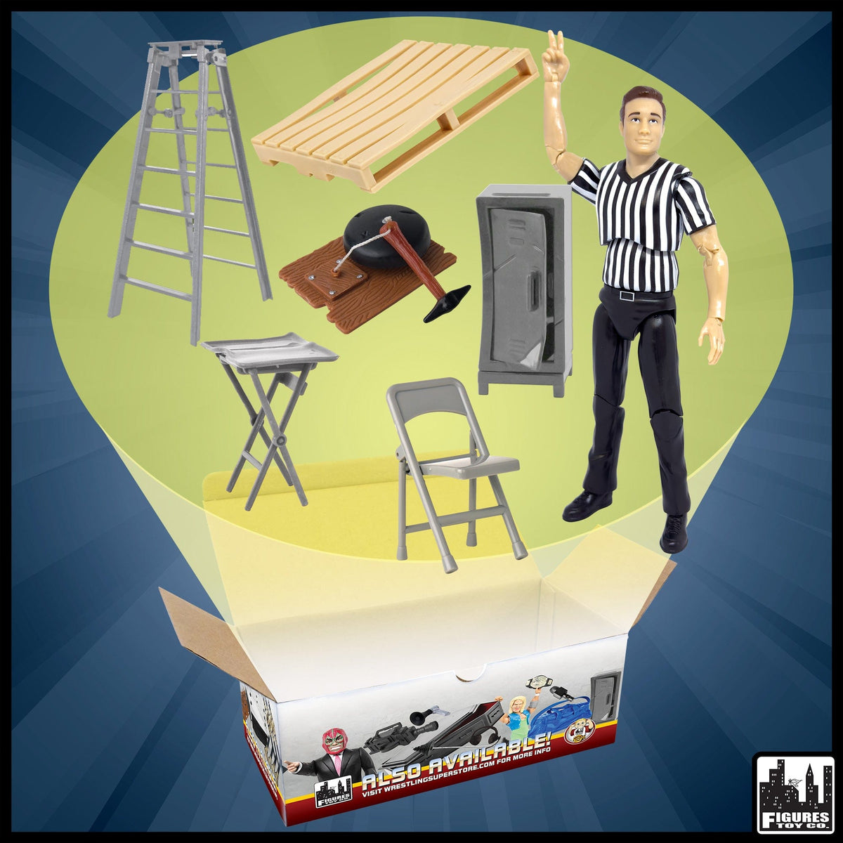 Wrestling Ring Referee &amp; Gear Accessory Kit for WWE Wrestling Action Figures
