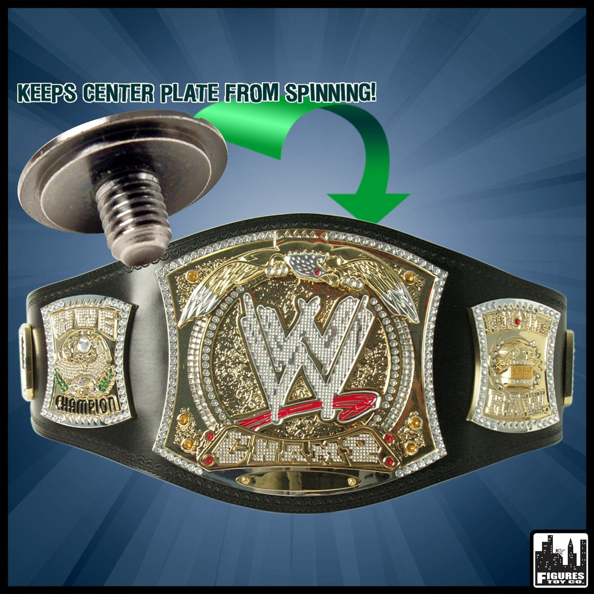 WWE Championship Non-Spinning Replacement Screw (For Old Figures Toy Company Belts Only)